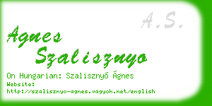 agnes szalisznyo business card