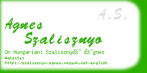 agnes szalisznyo business card